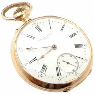 Rare! Patek Philippe 18k Yellow Gold Triple Signed 20s Pocket Watch c. 1890's